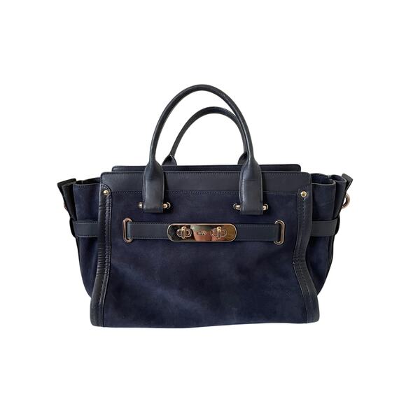 Coach Handbags - Coach Swagger 27 Carryall Double Turn Lock Satchel Top Handle Hand Bag Old Money